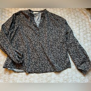 Universal Thread Floral Long Sleeve Cropped Shirt